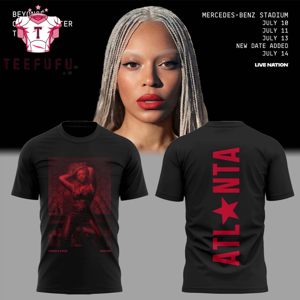 Beyonce Cowboy Carter Tour x Atlanta 2025 Black T Shirt