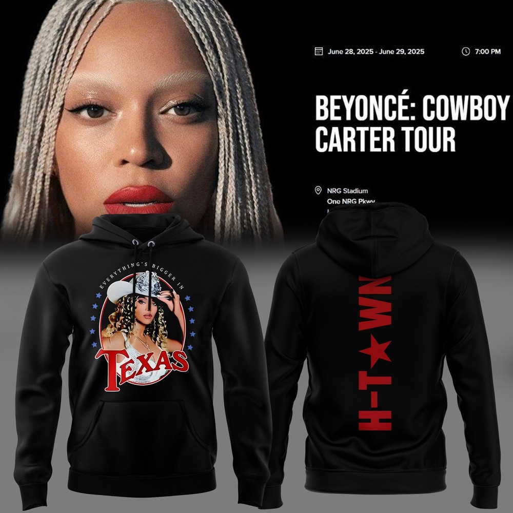 Beyonce Cowboy Carter Tour x Texas 2025 Black Hoodie