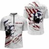 American Flag Bowling Shirt For Men Custom Bowling Team Jersey Bowling Quarter Zip Shirt