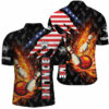 American Flag Bowling Shirt For Men Custom Flame Bowling Quarter Zip Shirt