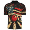 American Flag Retro bowling Mens Polo