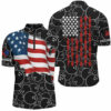 American Flag black camo Bowling Shirt for Men Custom Polo