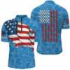 American Flag blue camo Bowling Shirt for Men Custom Polo