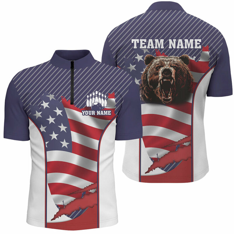 American flag Bowling Bear Bowling Polo