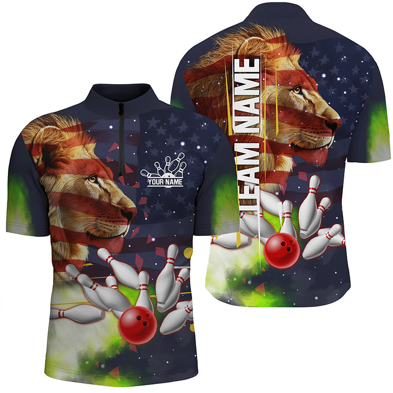 American flag Lion Bowling Polo