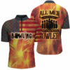 American flag flame bowling Custom Quarter Zip Shirts For Men All men created equal few become bowler