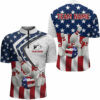 American flag retro Bowling Shirts For Men Custom Patriotic Bowling Team League Quarter Zip Shirts