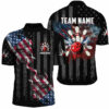 Black American flag smoke Bowling Polo