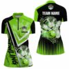 Black And Green Womens Bowling Quarter Zip Shirts Custom Team Bowling Jerseys Bowling Outfits