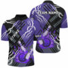 Black And Purple Strike Mens Bowling polo