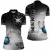 Black And White Bowling Quarter Zip Shirt For Women Custom Team Bowling Jersey
