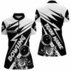 Black And White Bowling Quarter Zip Shirts For Women Custom Bowling Team League Jerseys