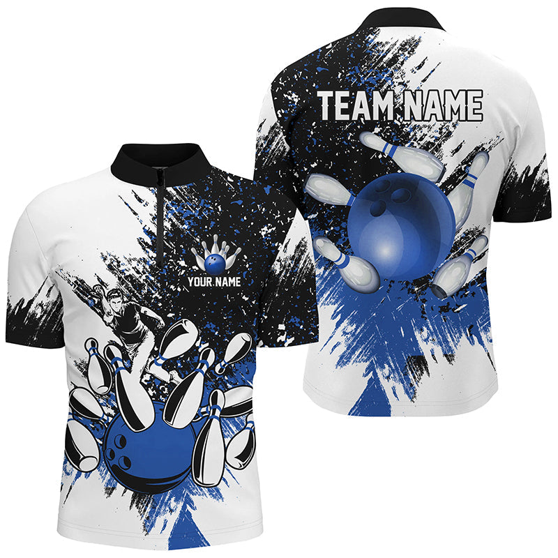 Black And White Men Bowling Polo