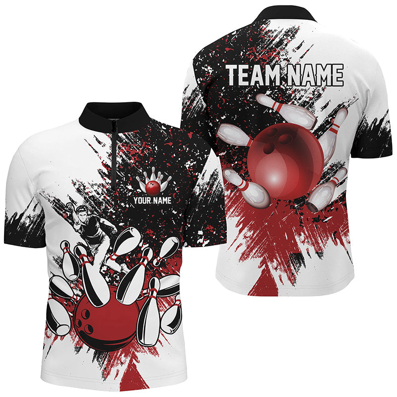 Black And White Men Bowling Polo