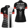 Black And White Womens Quarter Zip Shirt Custom Retro Bowling Ball Pins Team League Jerseys  Red