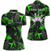 Black Green Camo Bowling Quarter-Zip Shirt For Women