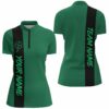 Black Green Retro Lucky Women Bowling Quarter Zip Shirt Custom St Patrick Day Team Bowling Jersey