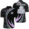 Black Men bowling Quarter Zip shirt Custom neon camo team league bowling jerseys