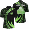 Black Mens Bowling Quarter Zip Shirt Custom Green Neon Team League Bowling Jerseys