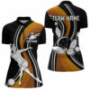 Black&Orange Bowling Jersey Women Personalized Bowling Quarter-Zip Shirt Bowling Team League Shir