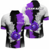 Black White Bowling Fire League Jerseys Custom Bowling Polo