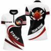 Black & White Bowling Quarter Zip Shirt For Women Custom Flame Bowling Ball Strike Team League Jersey