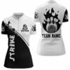 Black & White Bowling Shirt For Women Custom Bowling Team Jersey Bowling Quarter-Zip Shirt