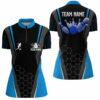 Black Women'S Bowling Shirt Quarter-Zip Custom Ladies Bowlers Jersey