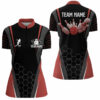 Black Women'S Bowling Shirt Quarter-Zip Custom Name Ladies Bowlers Jersey