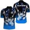 Black and Blue Lightning thunder Custom Bowling Polo