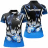Black and Blue Lightning thunder Custom Bowling Polo