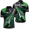 Black and Green Bowling ball pins Polo