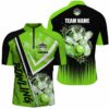 Black and Green Mens bowling Polo