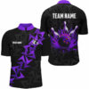 Black and Purple Flame Camo bowling Polo