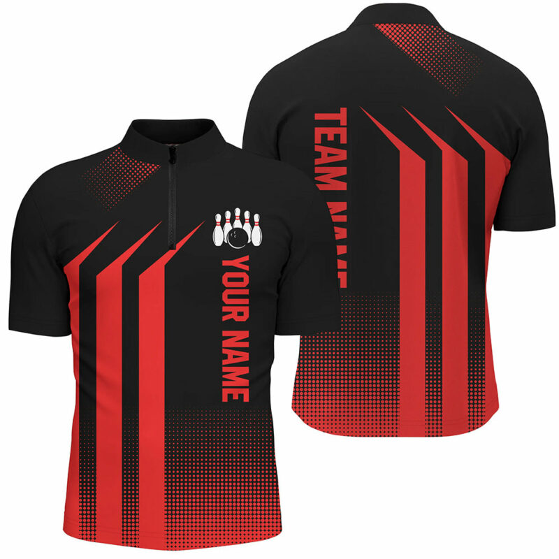 Black and Red Bowling Polo