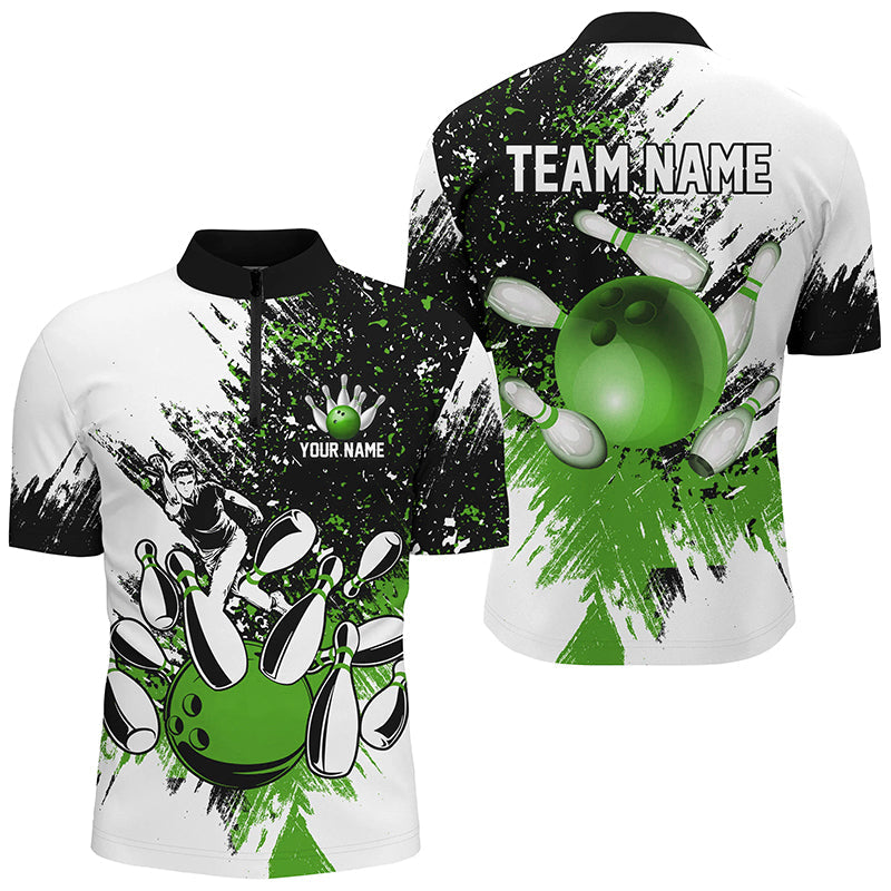 Black and White Men Bowling Polo