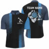 Black and blue bowling shirt for men custom Men Bowling Quarter Zip Shirts