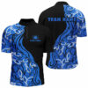 Black and blue pattern bowling Quarter Zip shirts for men