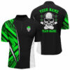 Black and green camo Custom camo Bowling Quarter Zip Shirts For Men