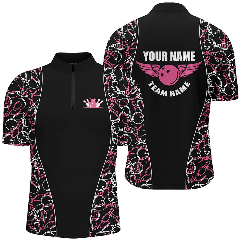 Black and pink Bowling pattern Polo