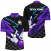 Black and purple Men Bowling Polo