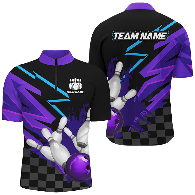 Black and purple Men Bowling Polo