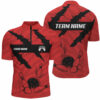 Black and red camo Mens bowling Polo