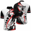 Black and white retro bowling league jerseys custom Men Bowling Quarter Zip Shirt