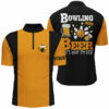 Black and yellow Retro bowling Quarter Zip shirts for men custom bowling and beer that's why I'm here