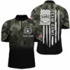 Black green camo Men's bowling Quarter Zip shirts Custom American flag patriotic bowling team jerseys