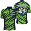 Blue And Green Strike Bowling Polo