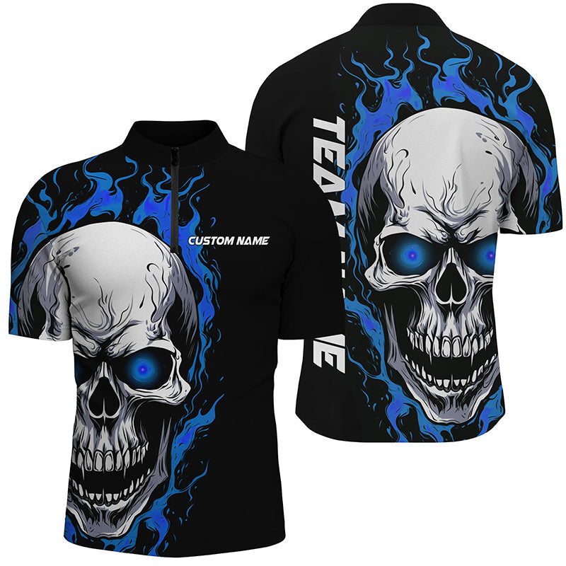 Blue Flame Skull Sport Jerseys