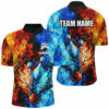 Blue and orange two sides Flame bowling Polo
