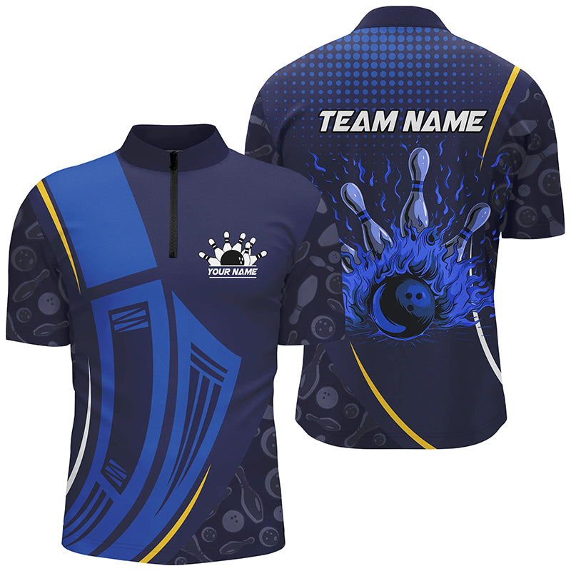 Blue camo Flame Bowling Polo
